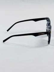 Chanel - 36236 – 58 – Black Textured – Acetate – Sunglasses – Ladies