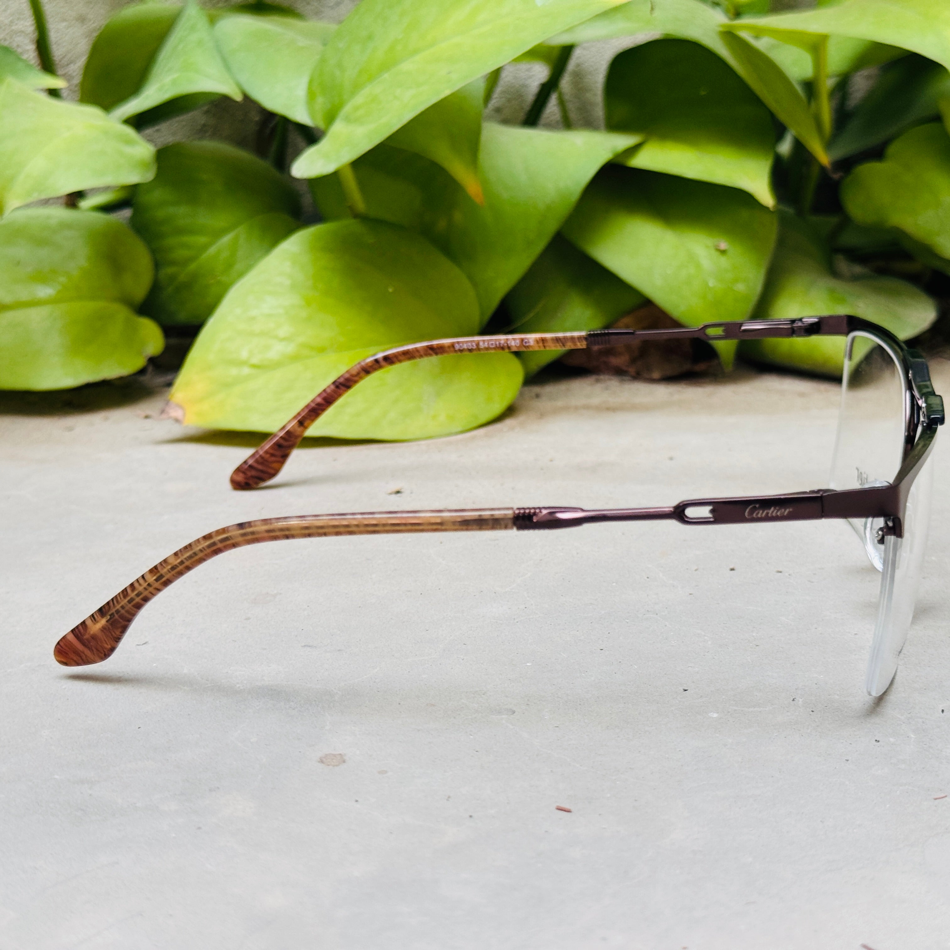 Cartier – 90403 – 54 – Brown –  Metal - Optics – Unisex