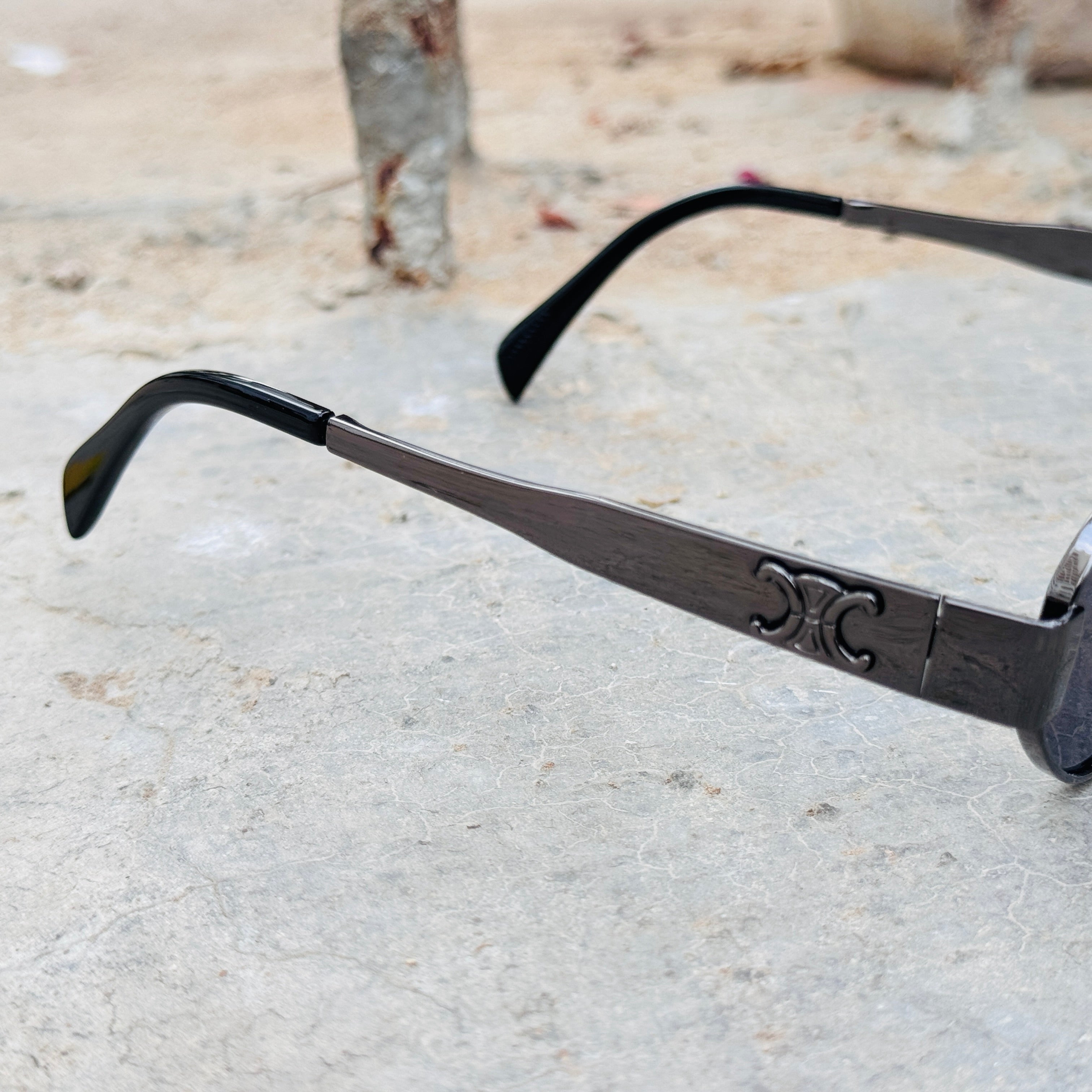 Celine – 1167 - 55 – Grey Black – Metal – Sunglasses - Ladies