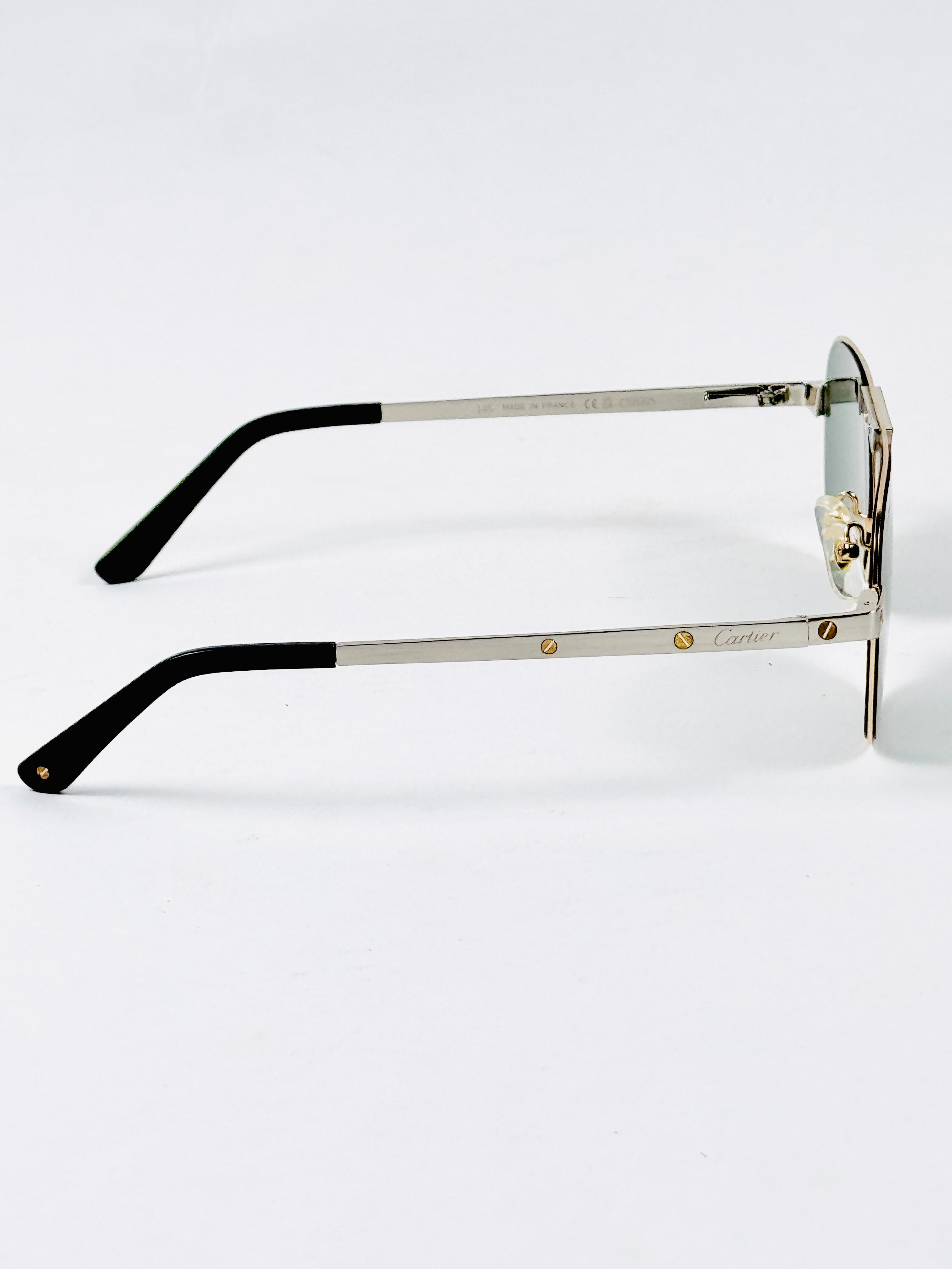 Cartier – CT0532 - 58 – Silver Green - Metal - Sunglasses – Unisex - Premium