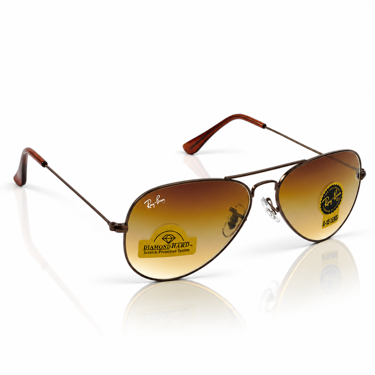 Rayban – 3026 – 62 – Brown – Metal – Sunglasses – Unisex