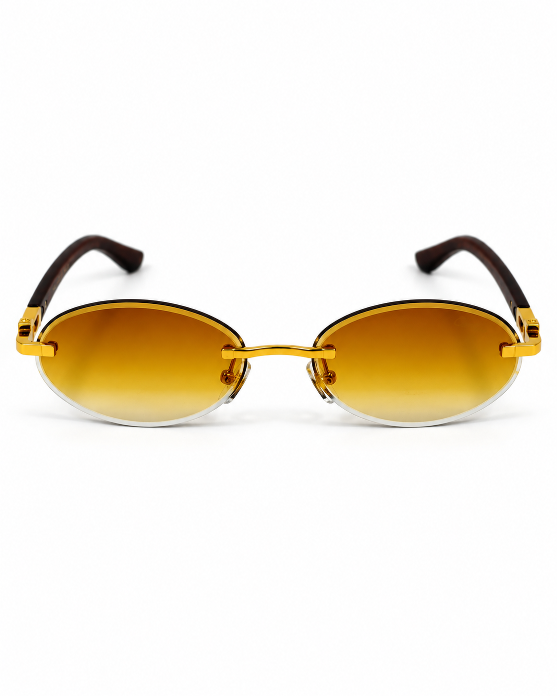 Cartier – 1455 – 60 – Golden Brown – Metal - Sunglasses – Rimless - Unisex