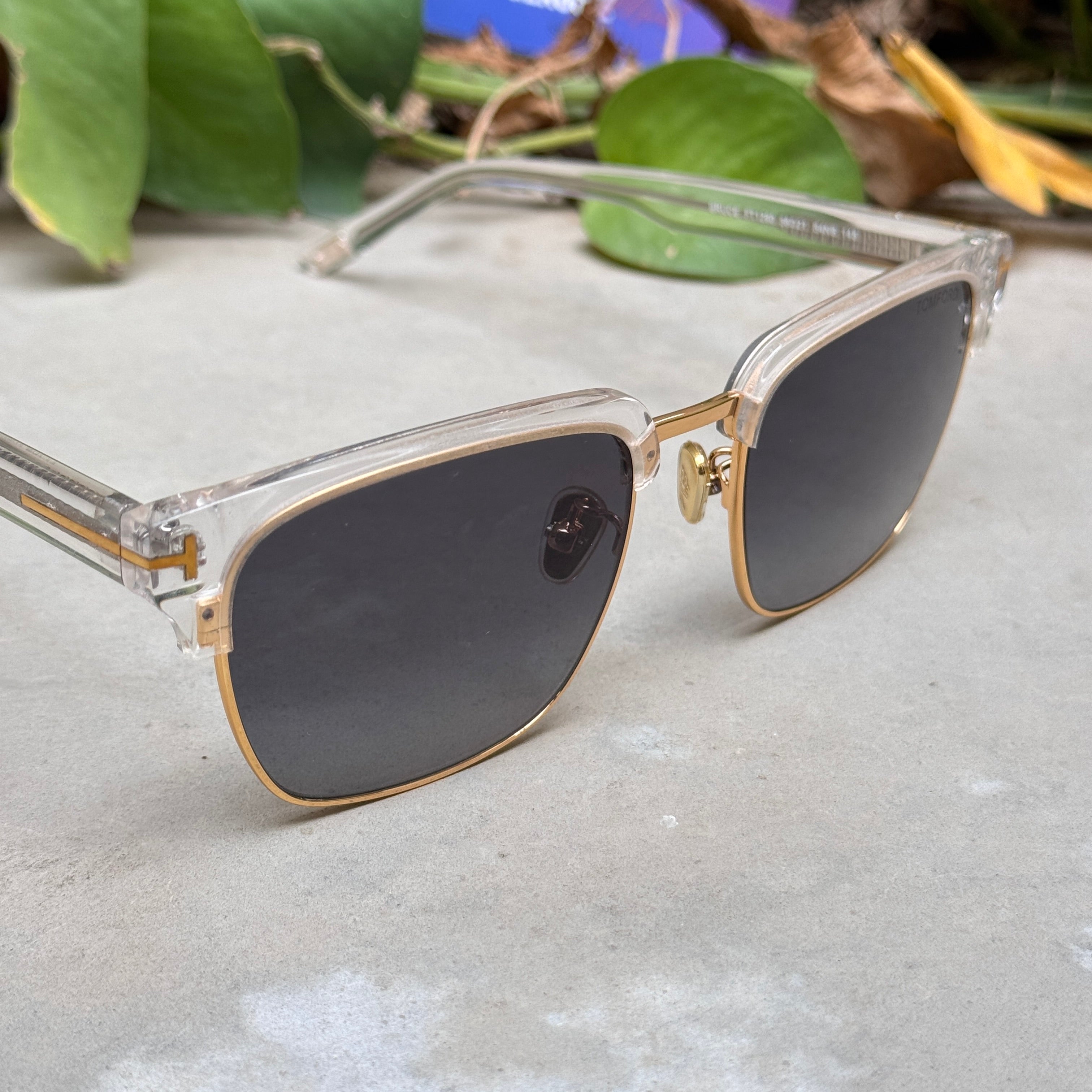 Tom Ford – 1290 - 56 - Transparent Black Gradient – Acetate - Metal - Sunglasses – Unisex - Premium