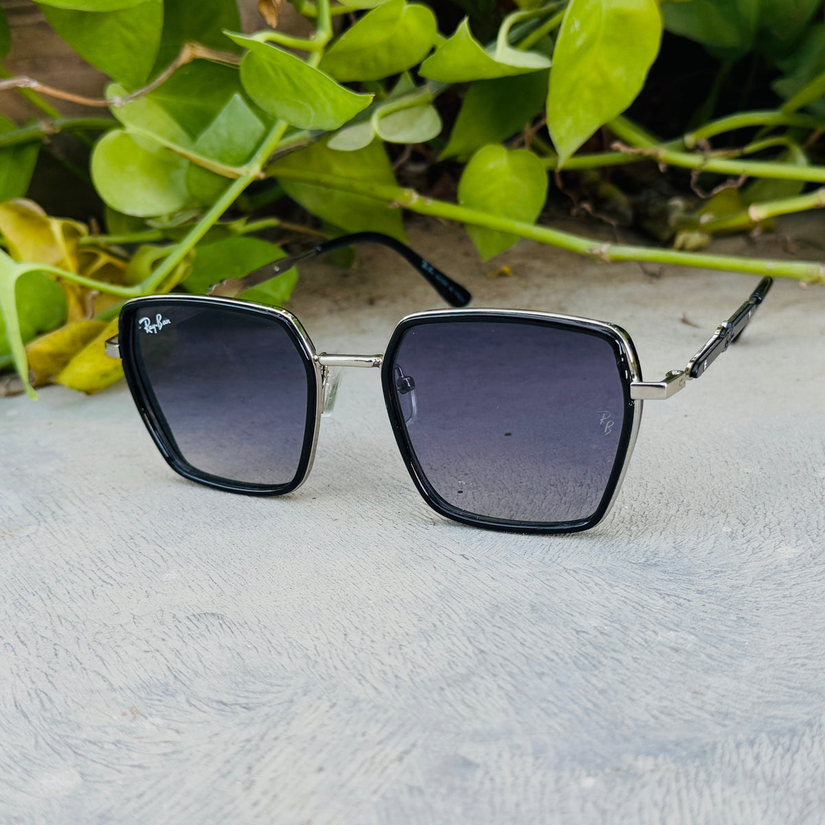 Rayban – 277 – 56 – Silver Black – Metal – Sunglasses – Unisex