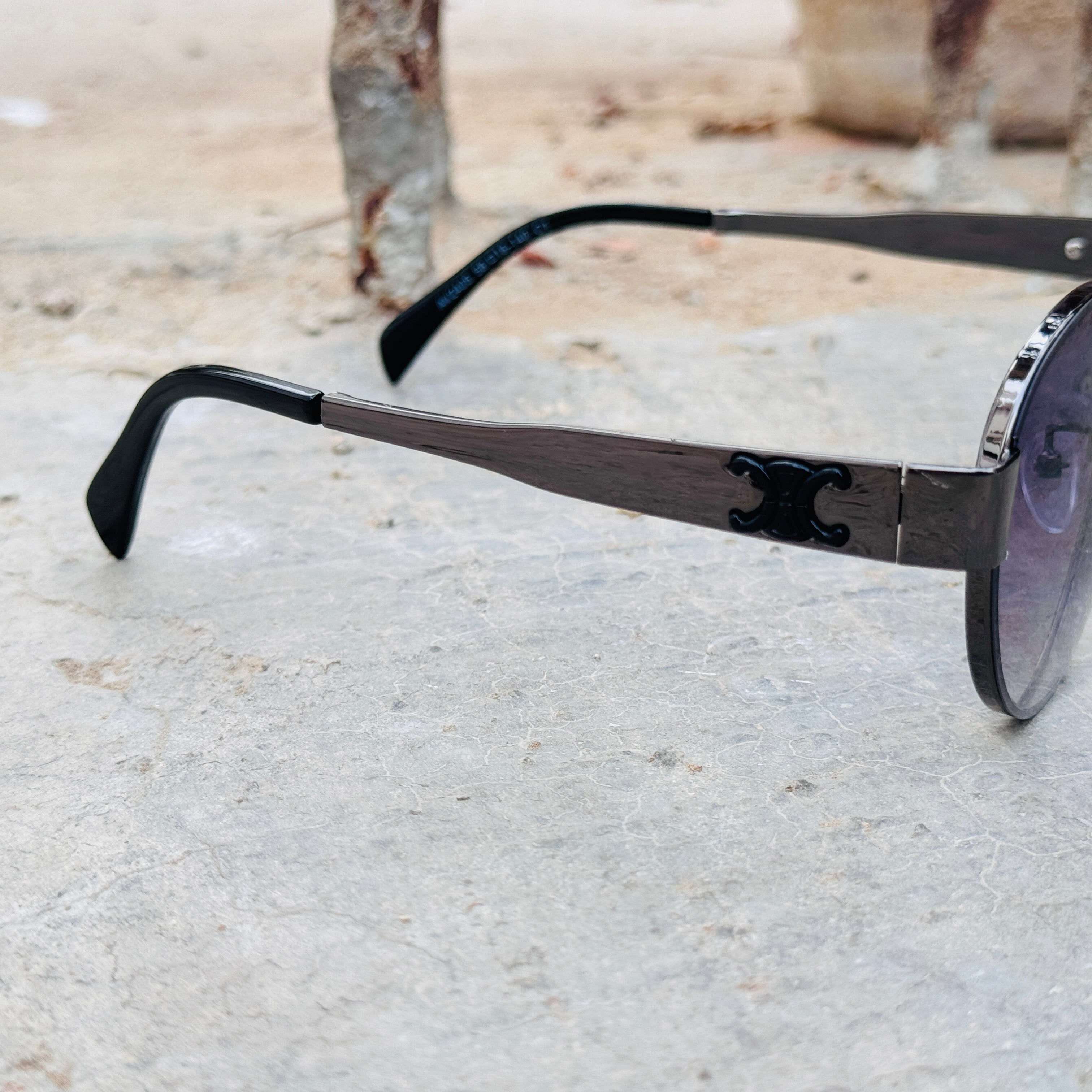 Celine – 2405 - 58 – Grey Black – Metal – Sunglasses - Unisex