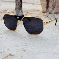 Cartier – 0462 - 60 –  Golden Black - Metal - Sunglasses – Unisex - Premium