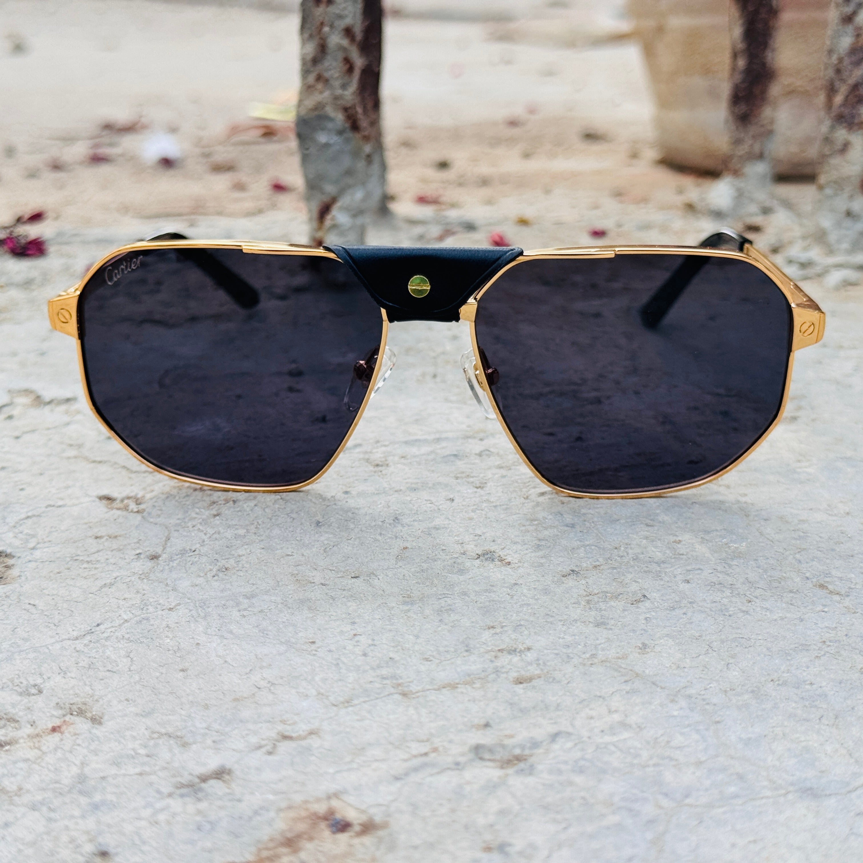 Cartier – 0462 - 60 –  Golden Black - Metal - Sunglasses – Unisex - Premium