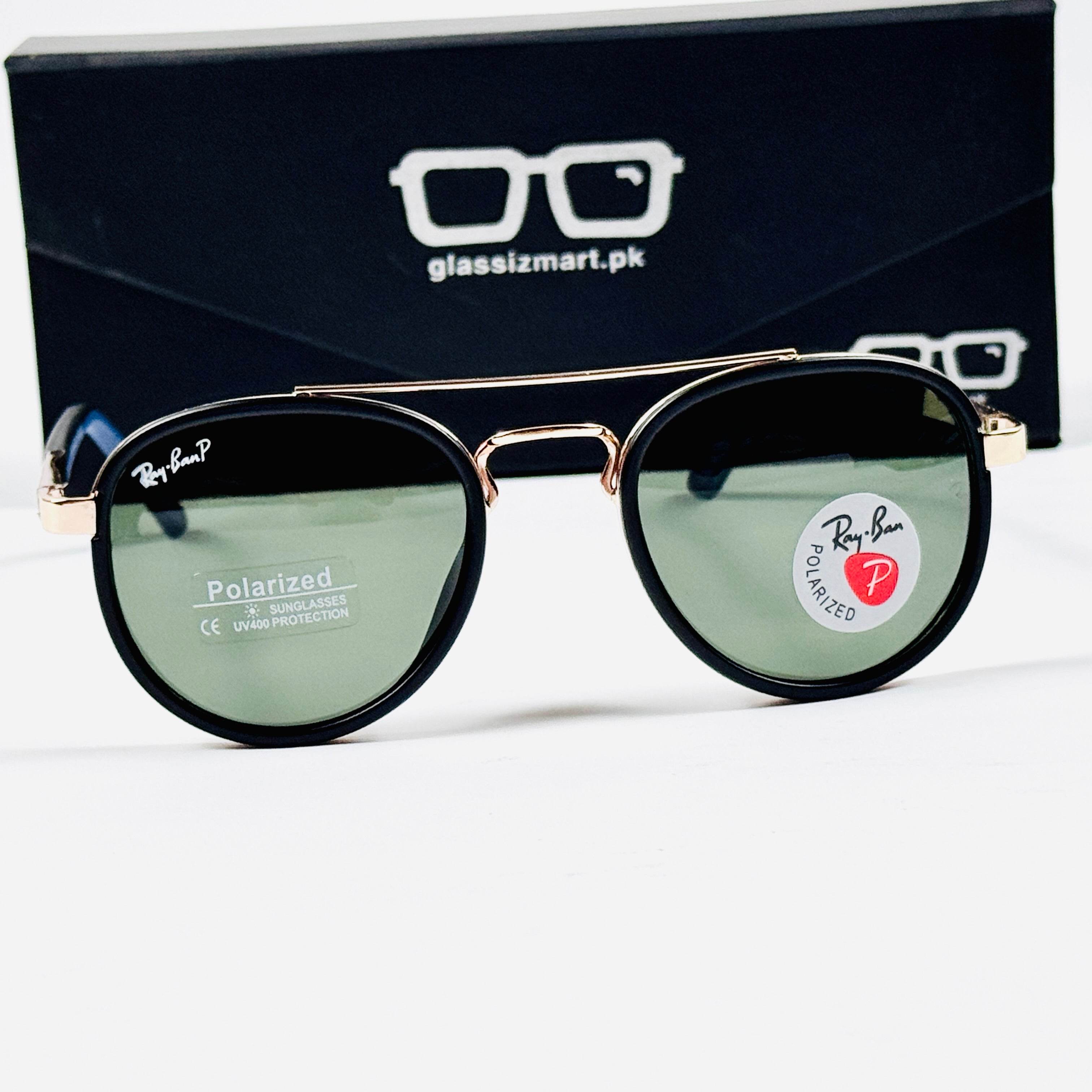 Rayban – 4917 – 54 – Golden Green – Metal – Sunglasses – Unisex