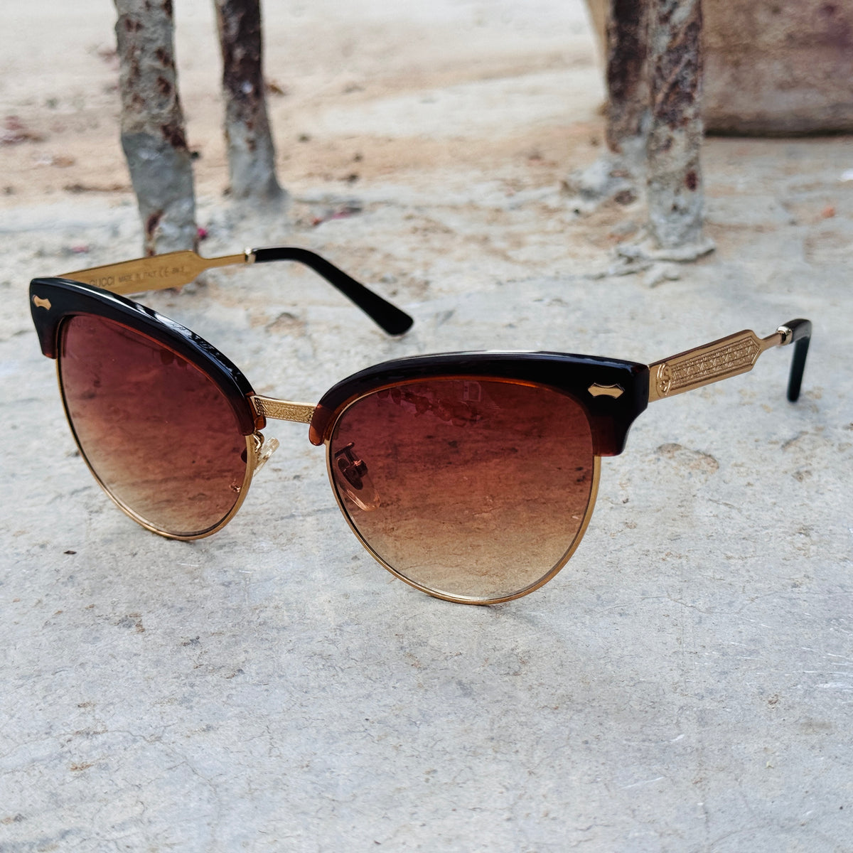 Gucci – 4283 - 55 – Golden Brown - Metal - Sunglasses – Unisex - Premium