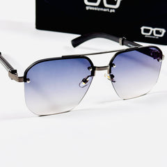 Cartier – 0369 – 60 – Black Blue Gradient – Metal – Sunglasses – Unisex