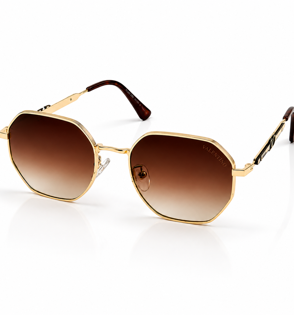 Valentino – 18130 – 58 – Golden Brown – Metal – Sunglasses – Unisex