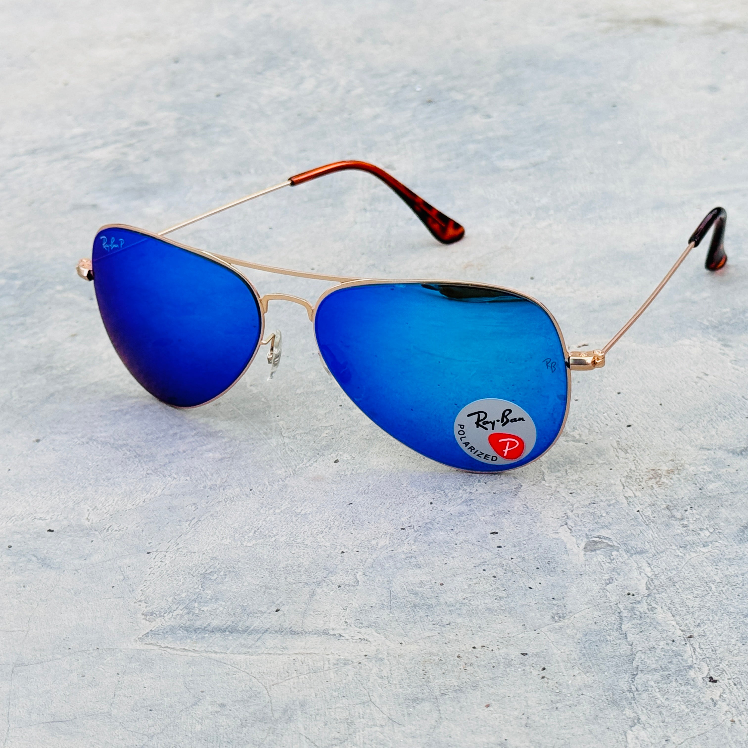 Rayban – 3513 – 58 – Golden Mercury – Metal – Sunglasses – Unisex