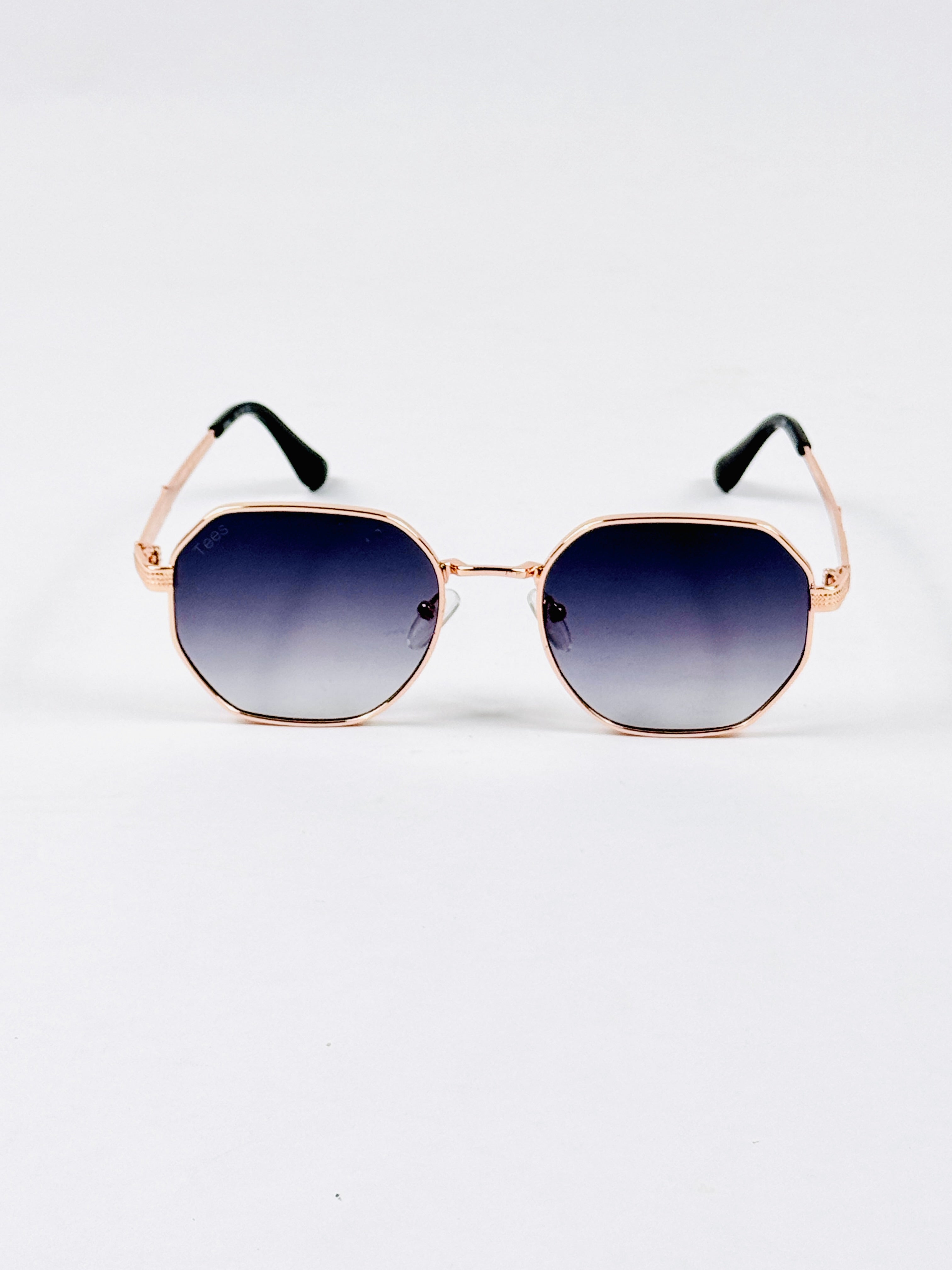 Tees – 2058 – 53 – Rose Gold Black – Metal – Sunglasses – Ladies