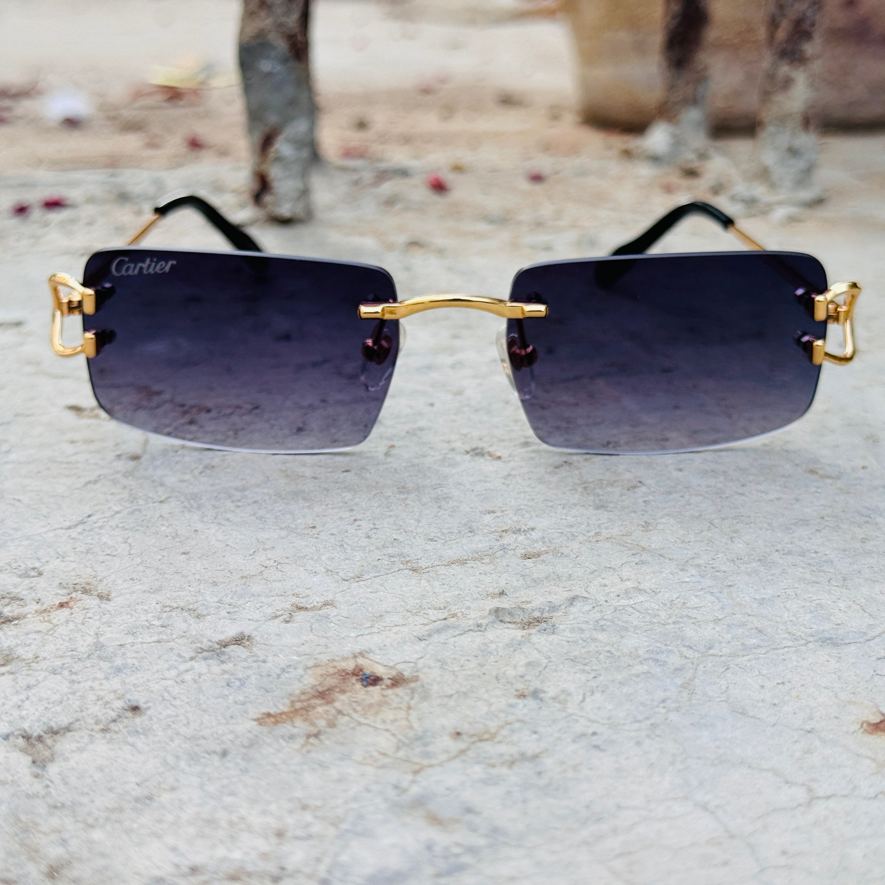 Cartier – 4880 - 56 –  Golden Black - Metal - Sunglasses – Unisex - Premium