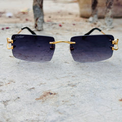 Cartier – 4880 - 56 –  Golden Black - Metal - Sunglasses – Unisex - Premium