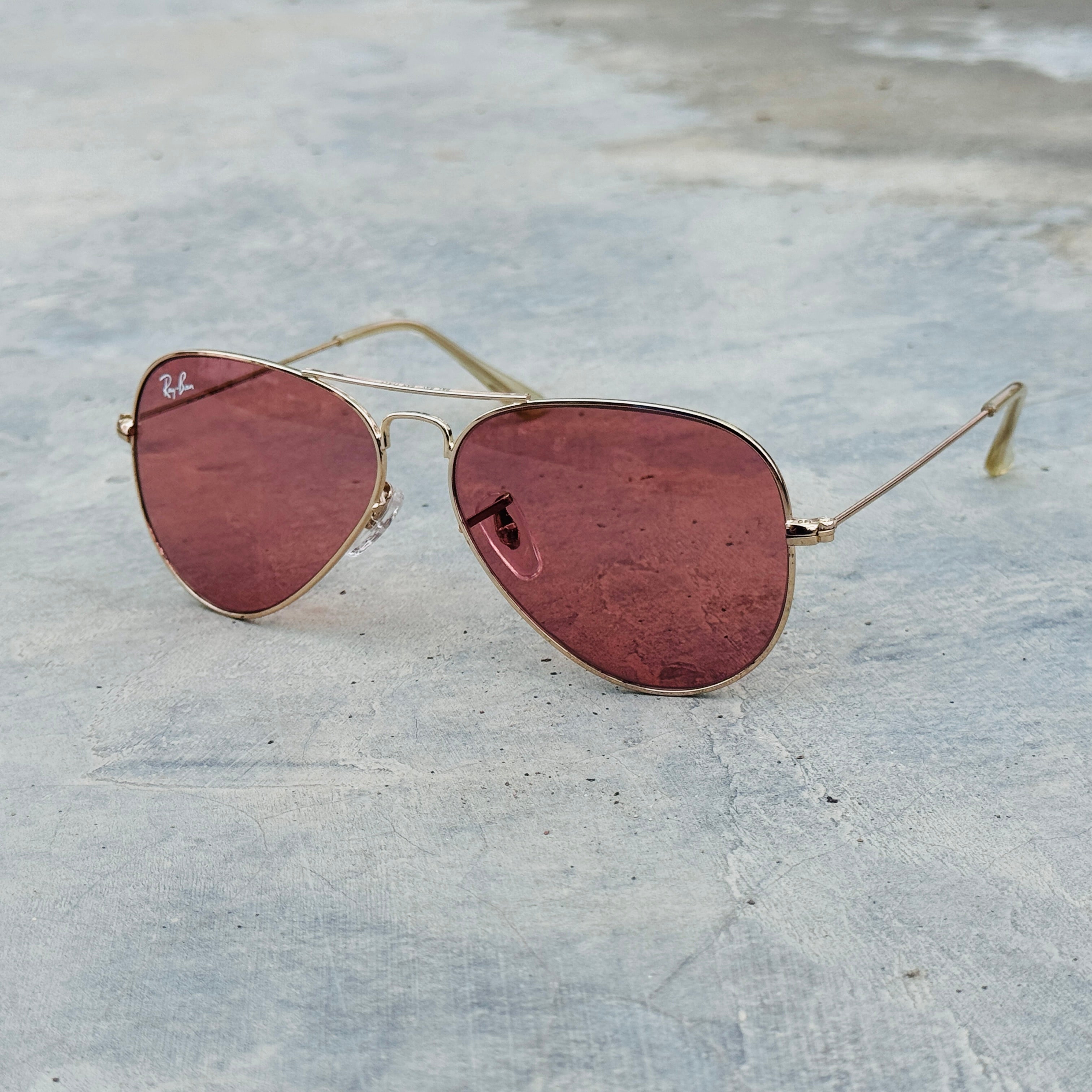 Rayban – 3026 – 62 – Golden Pink – Metal – Sunglasses – Unisex