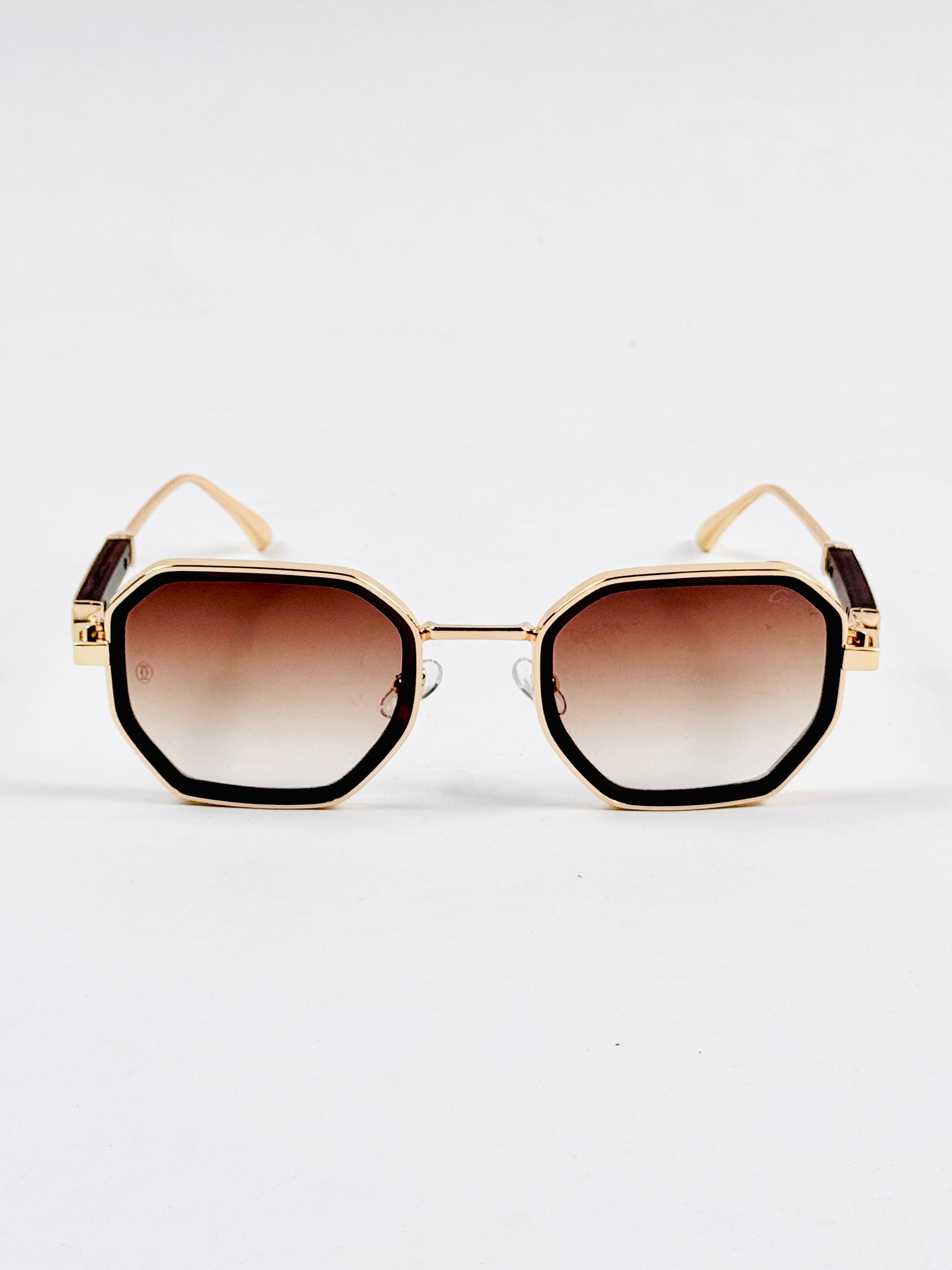 Cartier – 23584 – 56 – Golden Brown – Metal – Sunglasses – Unisex