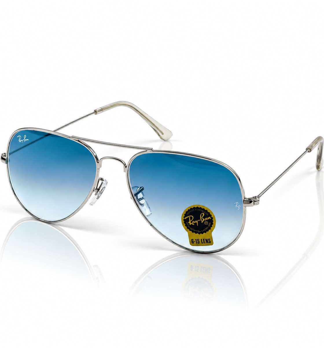 Rayban – 3026 – 62 – Silver Blue – Metal – Sunglasses – Unisex