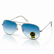 Rayban – 3026 – 62 – Silver Blue – Metal – Sunglasses – Unisex