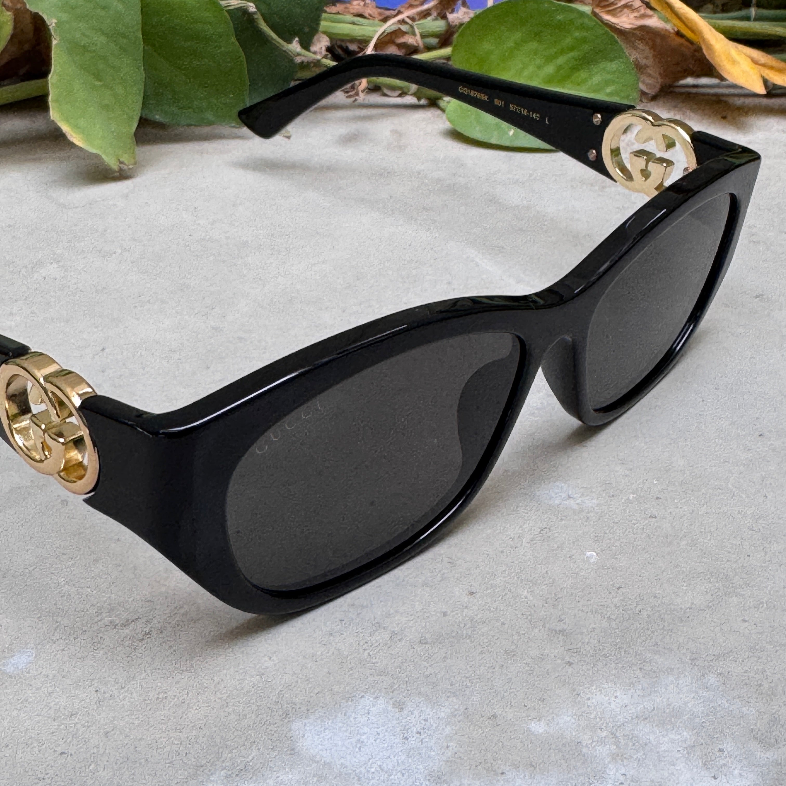 Gucci – 1826 - 57 - Black – Acetate - Sunglasses – Ladies - Premium
