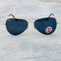 Rayban – 3513 – 58 – Golden Black – Metal – Sunglasses – Unisex