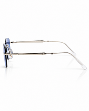 Rayban - RB3768 - Silver Blue - Metal - Rimless - Rectangle - Sunglasses - Premium