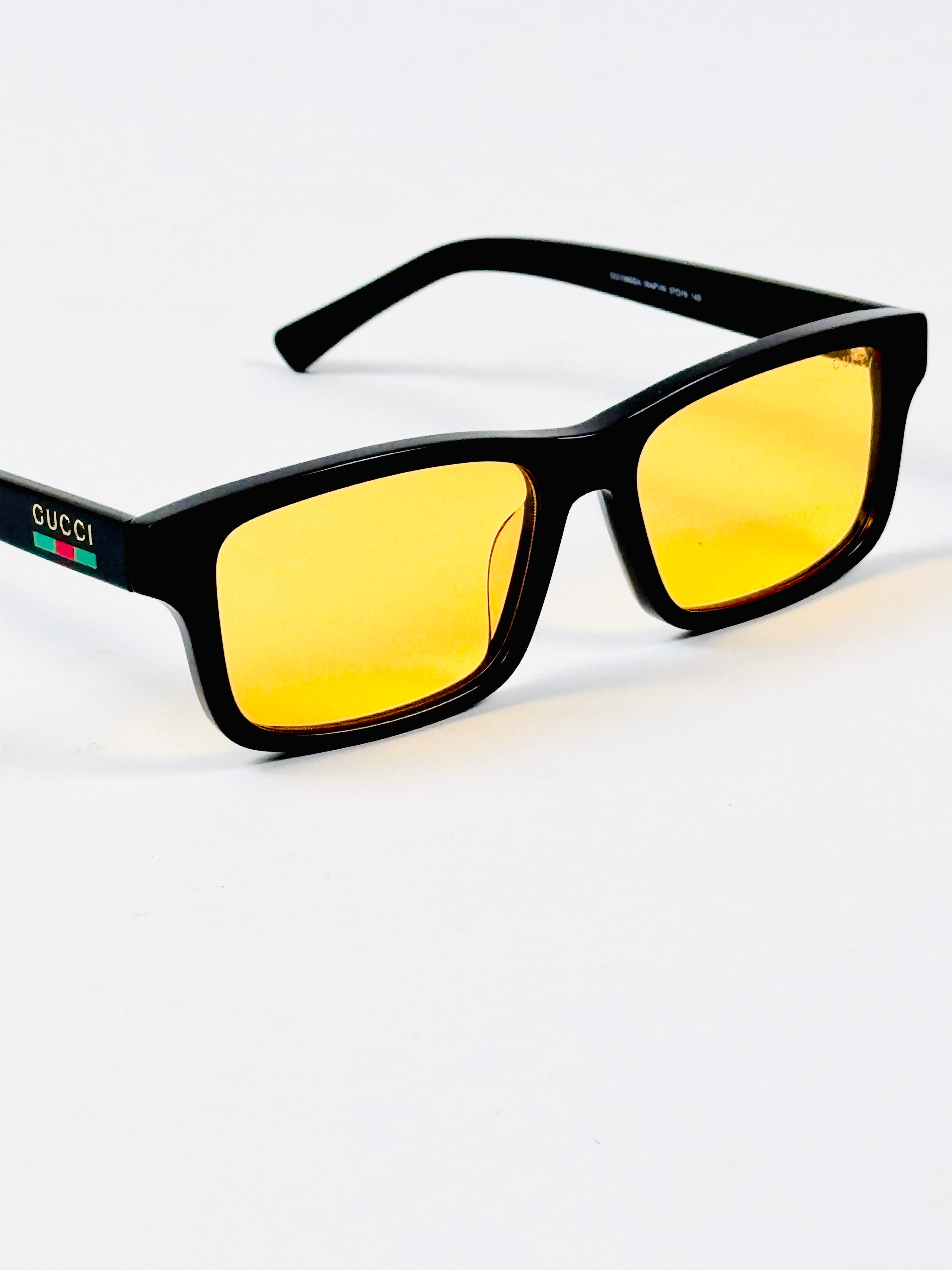Gucci – 1986 - 57 - Black Yellow – Acetate - Sunglasses – Unisex - Premium