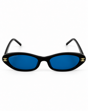 Chanel – 0621 – 52 – Black Blue – Acetate - Sunglasses – Rimless - Ladies