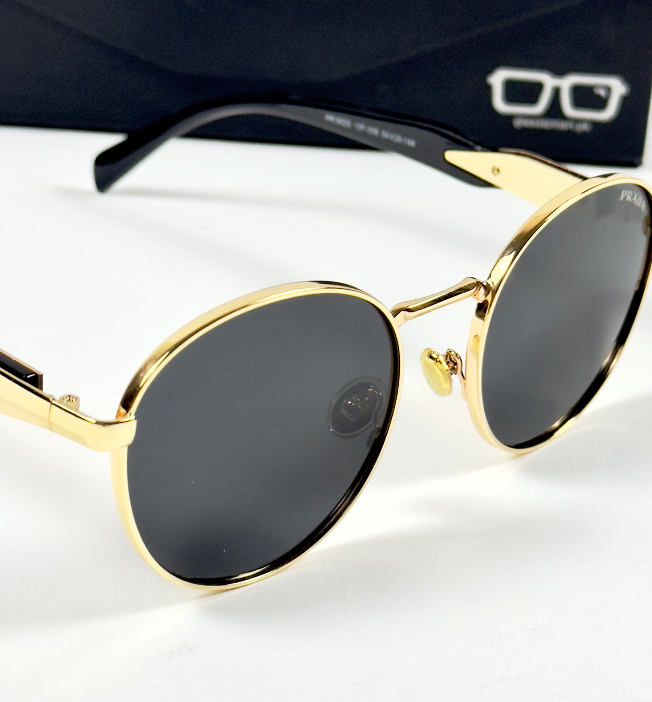 Prada – 56ZS – 54 – Golden Black – Metal – Sunglasses – Unisex