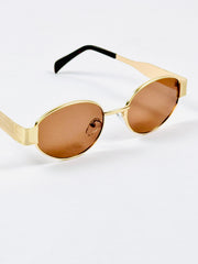 Celine – Triomphe - 55 – Golden Brown – Metal – Sunglasses - Unisex