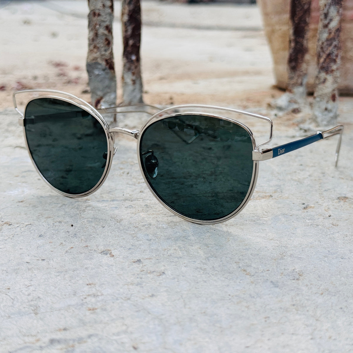 Dior – 10A - 58 – Silver Green - Metal - Sunglasses – Unisex - Premium