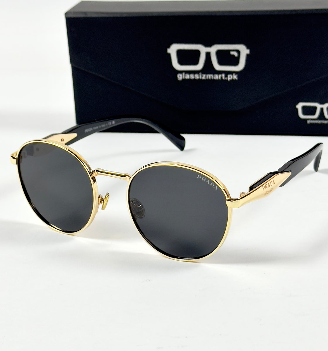 Prada – 56ZS – 54 – Golden Black – Metal – Sunglasses – Unisex