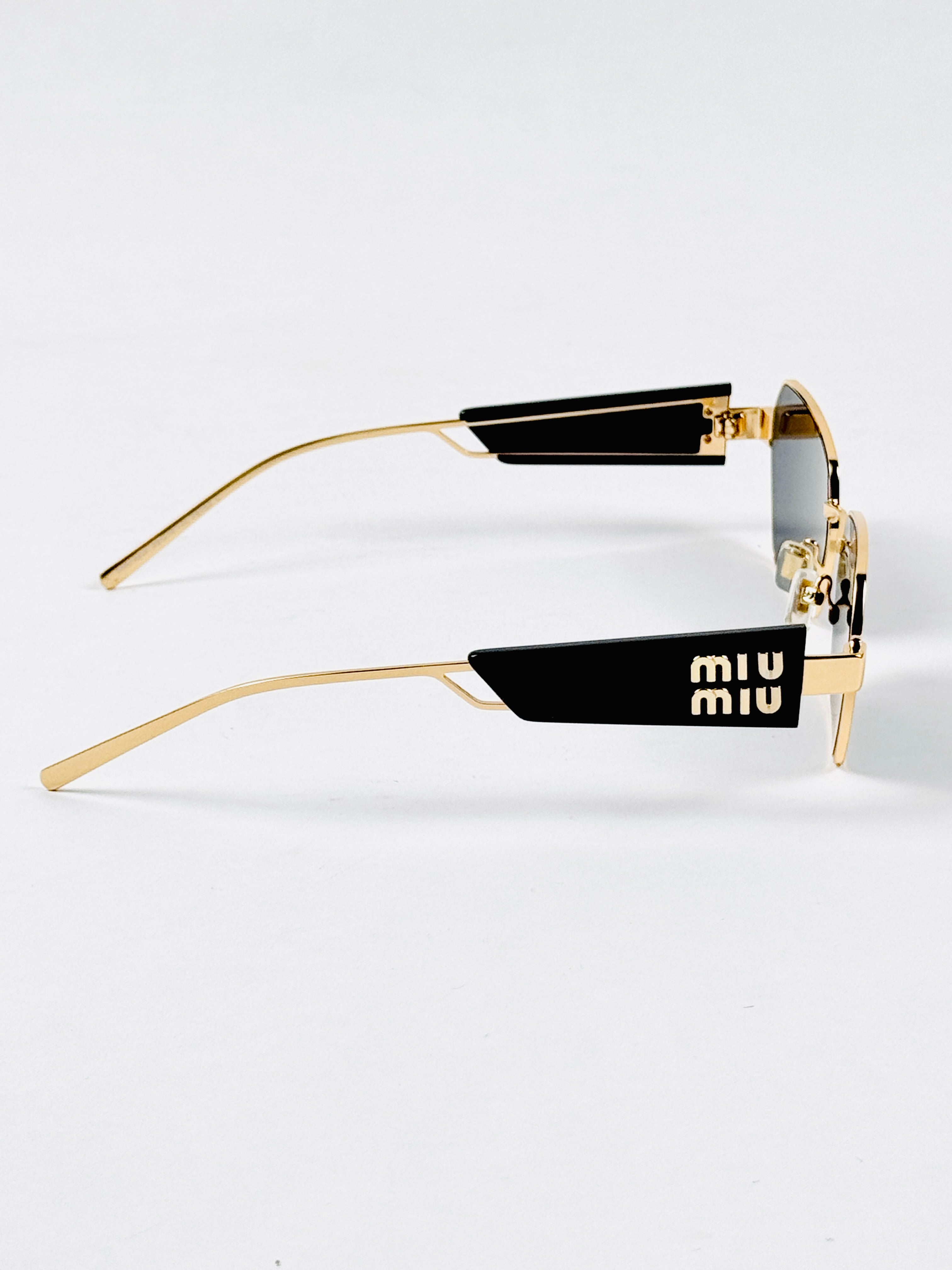 Miu Miu – SMU63w - 56 – Golden Black – Metal - Sunglasses – Ladies - Premium
