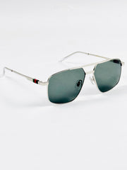 Gucci – 1676 - 58 – Silver Black - Metal - Sunglasses – Unisex - Premium
