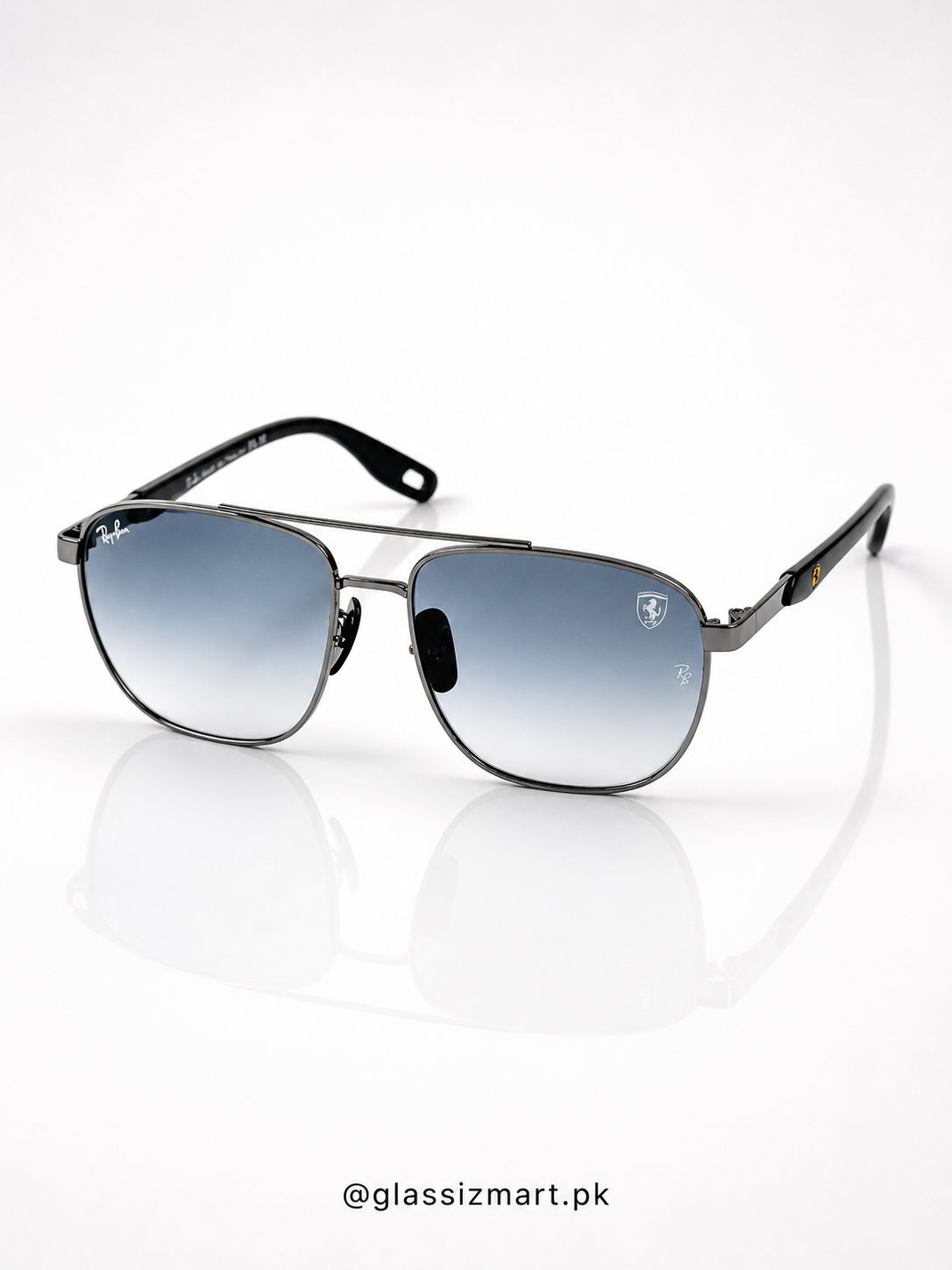 RayBan – 3659 – 55 – Grey Blue –  Metal - Sunglasses – Unisex - Premium