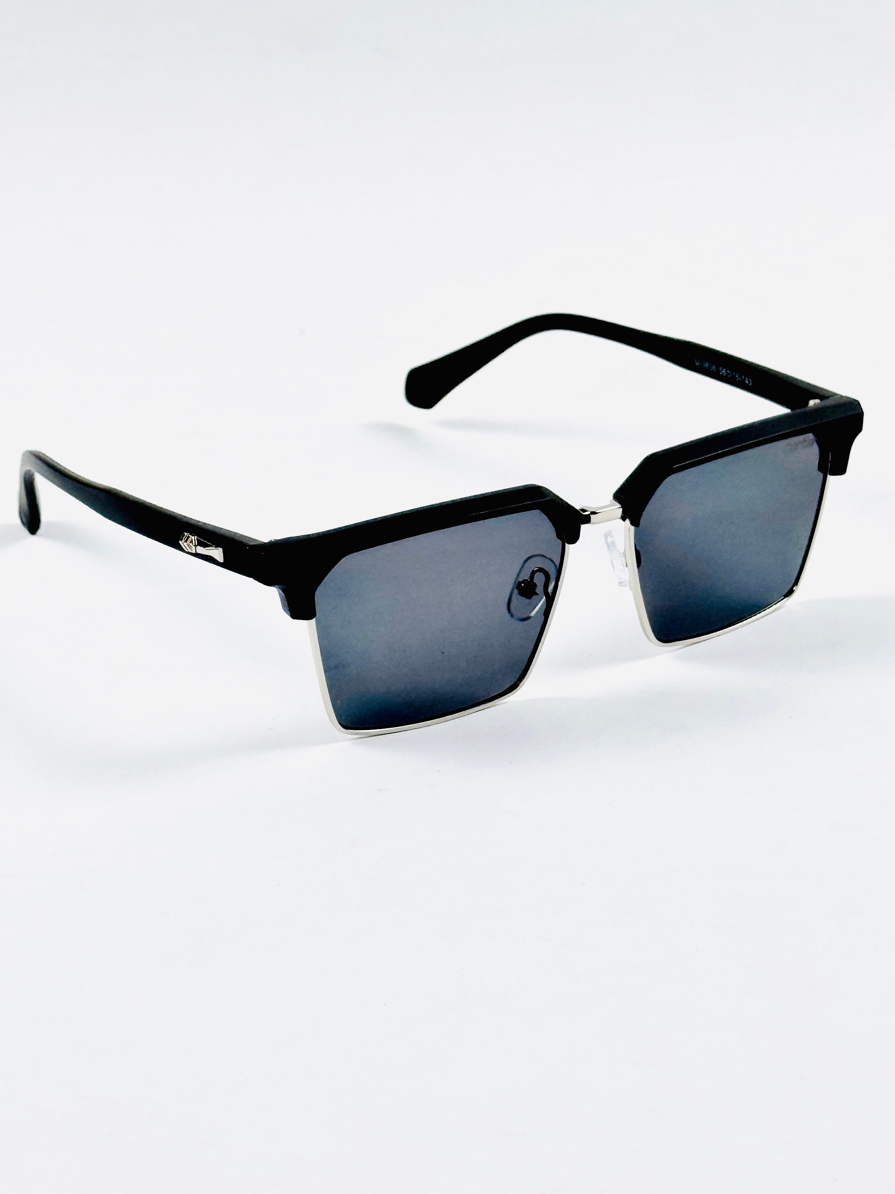 Cartier – 3636 – 56 – Silver Black - Acetate - Metal - Sunglasses – Unisex