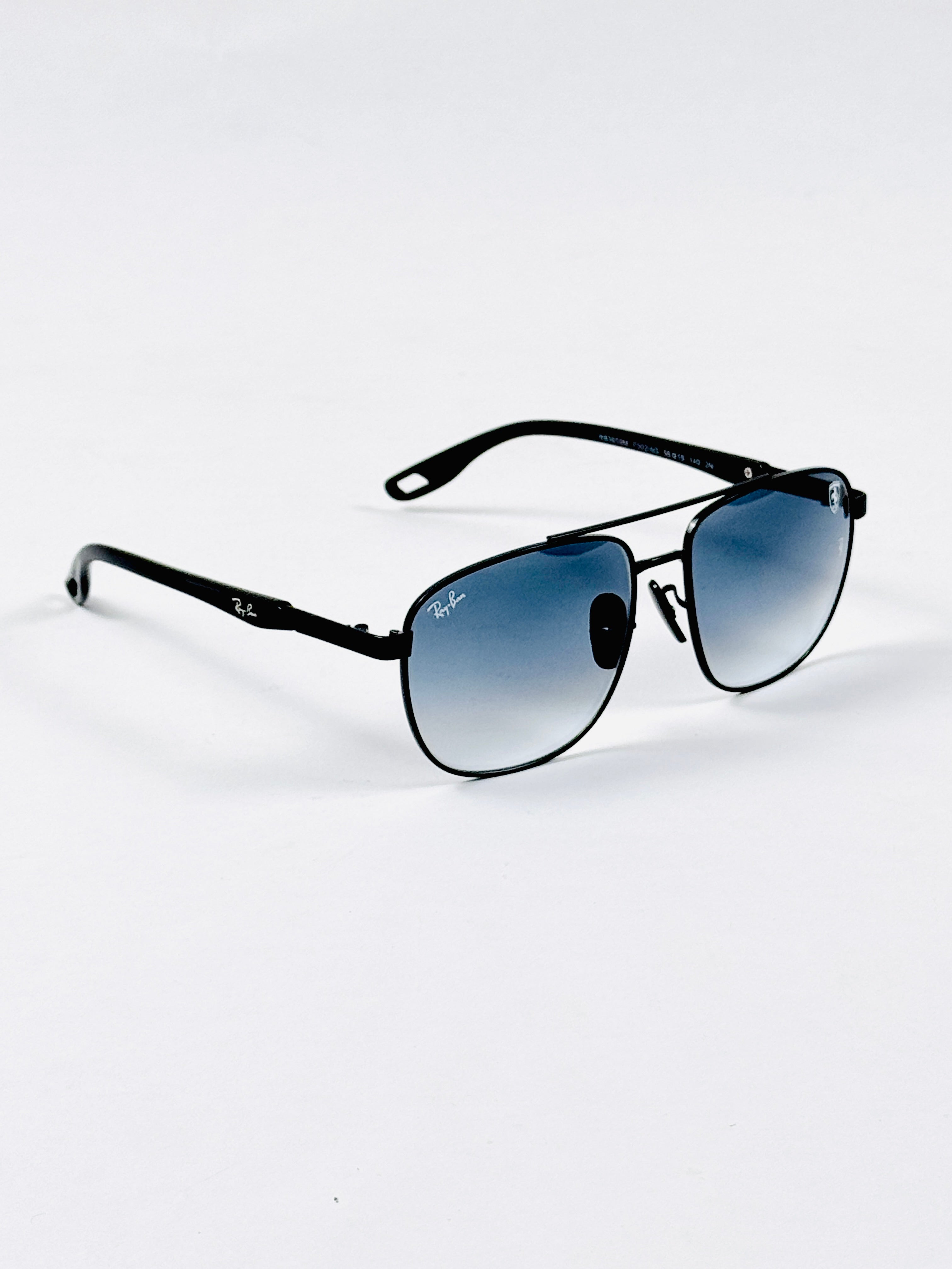 RayBan – 3659 – 55 – Black Blue –  Metal - Sunglasses – Unisex - Premium
