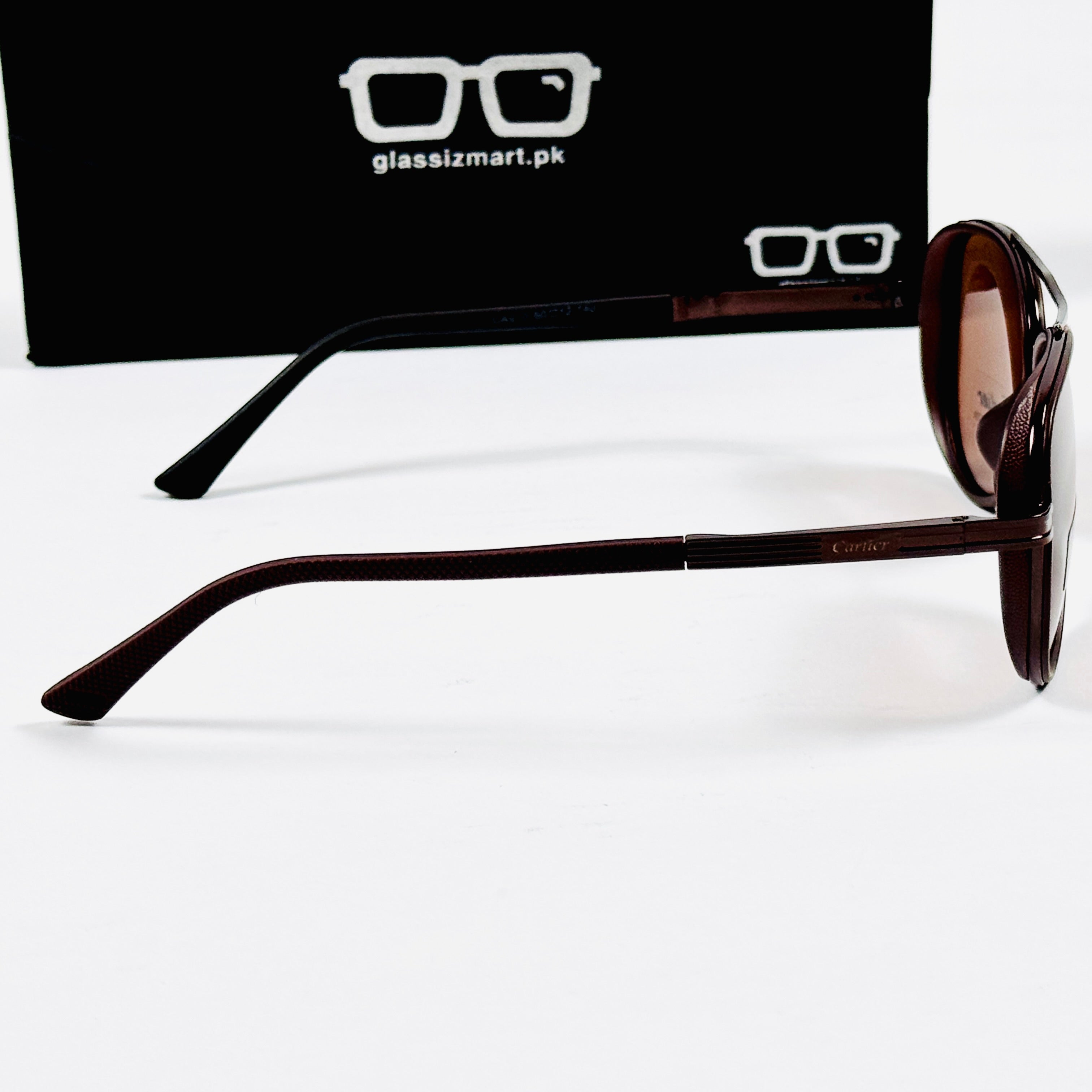 Cartier – A910 – 60 – Brown – Metal – Sunglasses – Unisex