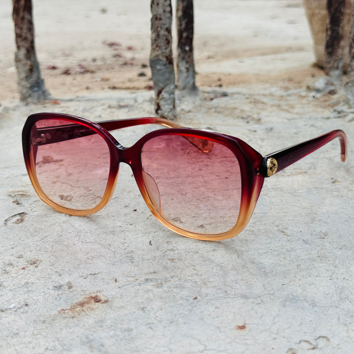 Gucci – 002 - 56 – Pink - Acetate - Sunglasses – Ladies - Premium