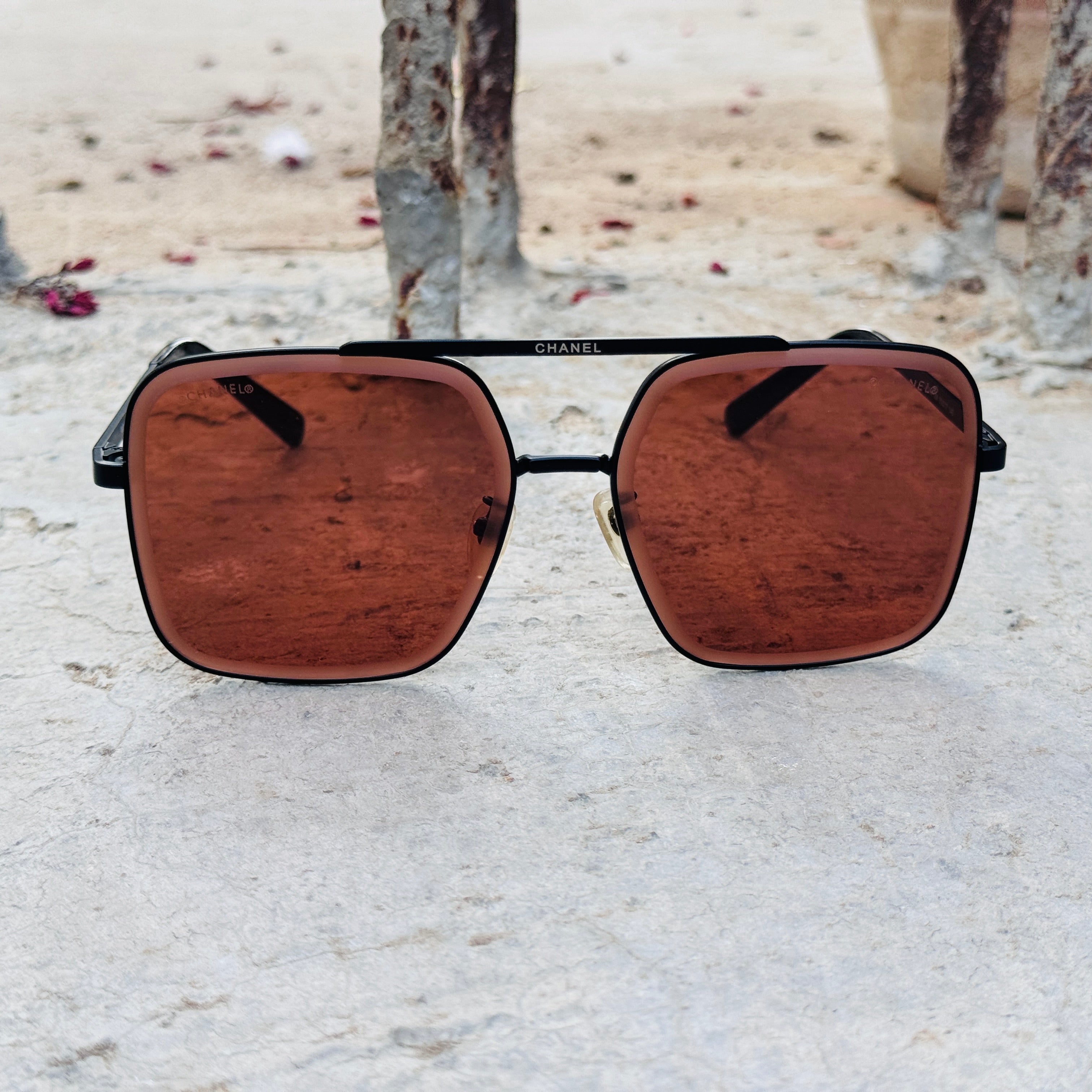 Chanel – 3987 - 60 – Black Maroon - Metal - Sunglasses – Unisex - Premium