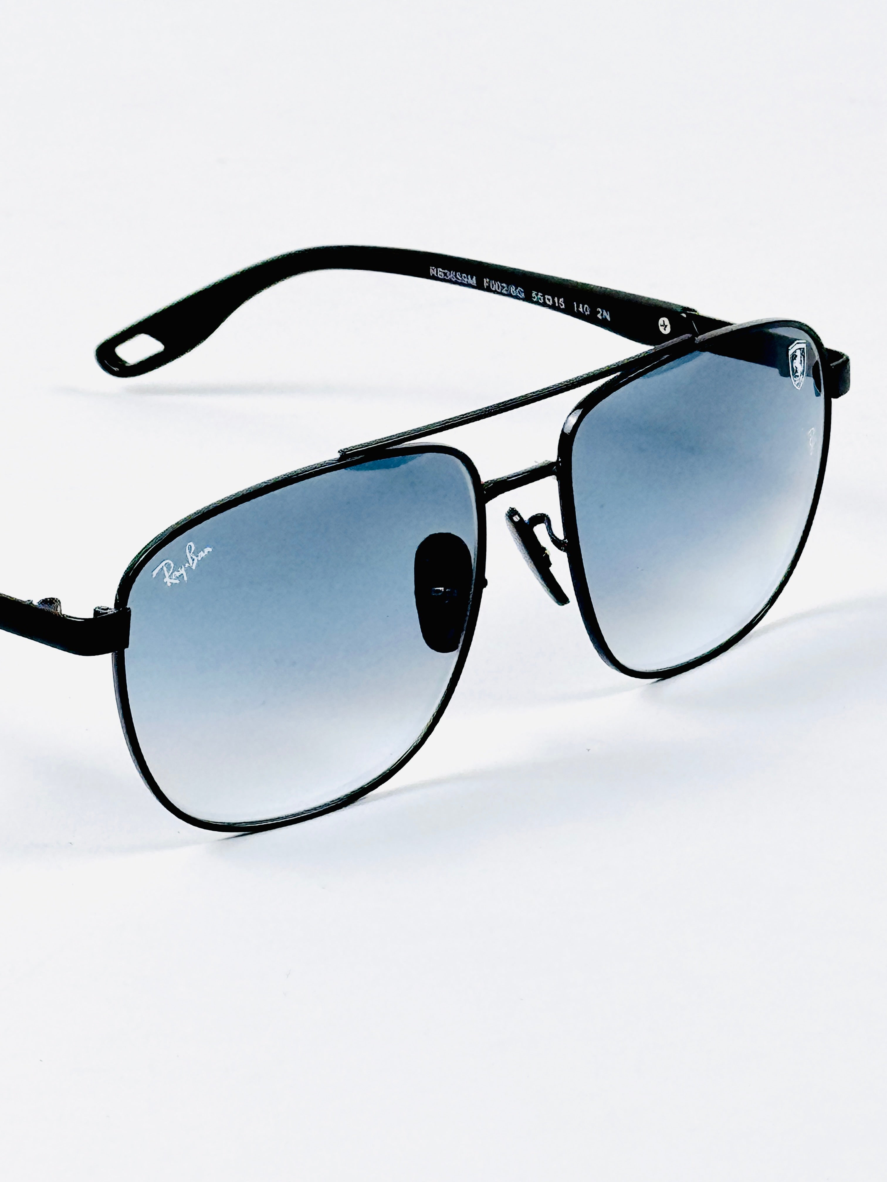 RayBan – 3659 – 55 – Black Blue –  Metal - Sunglasses – Unisex - Premium