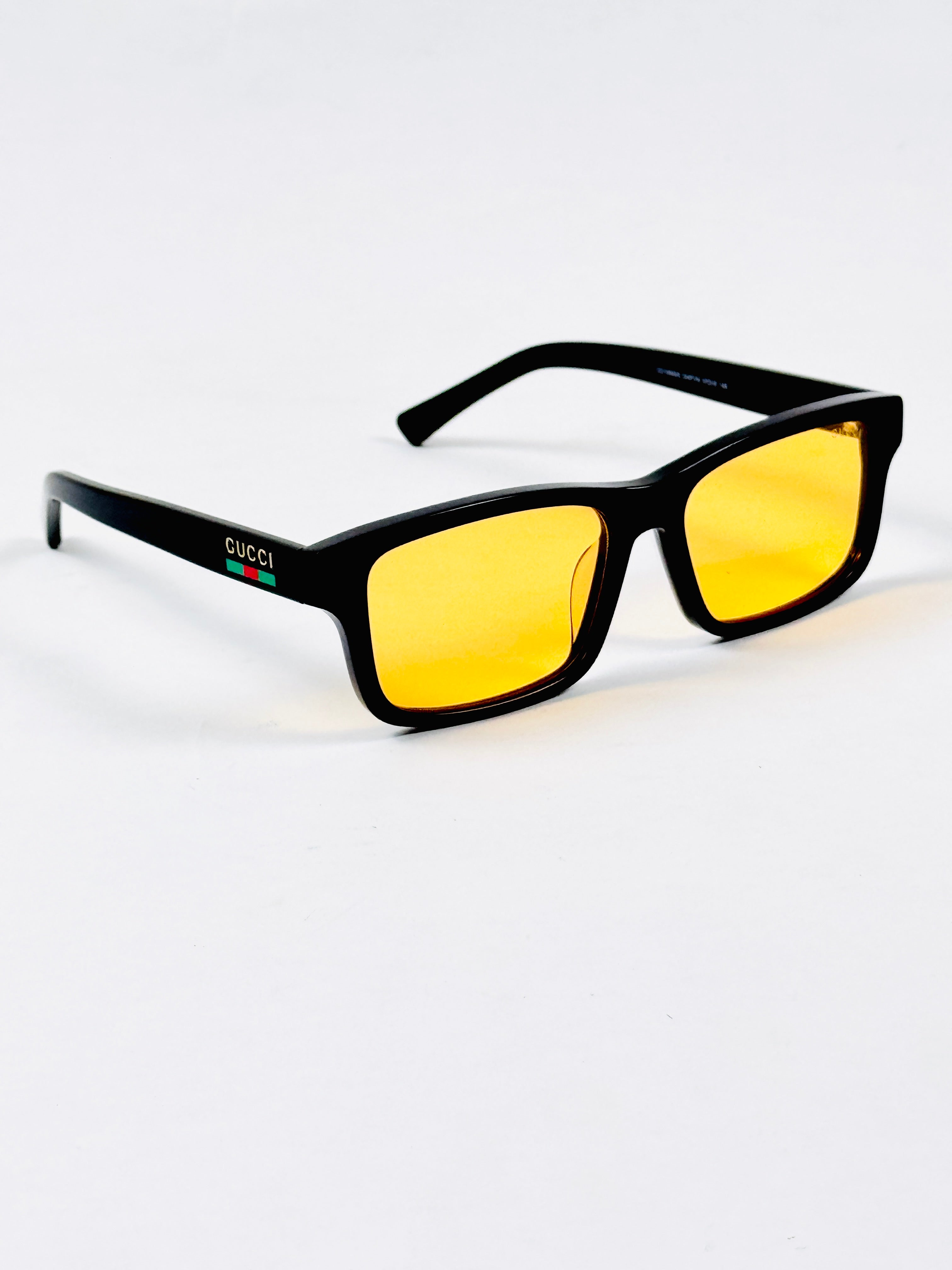 Gucci – 1986 - 57 - Black Yellow – Acetate - Sunglasses – Unisex - Premium