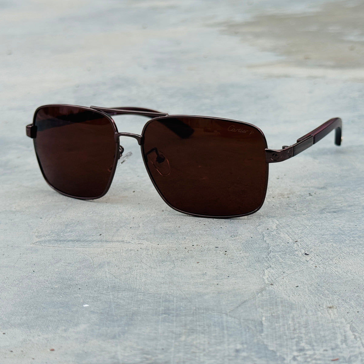 Cartier – 2348 – 58 - Brown – Acetate – Metal – Sunglasses
