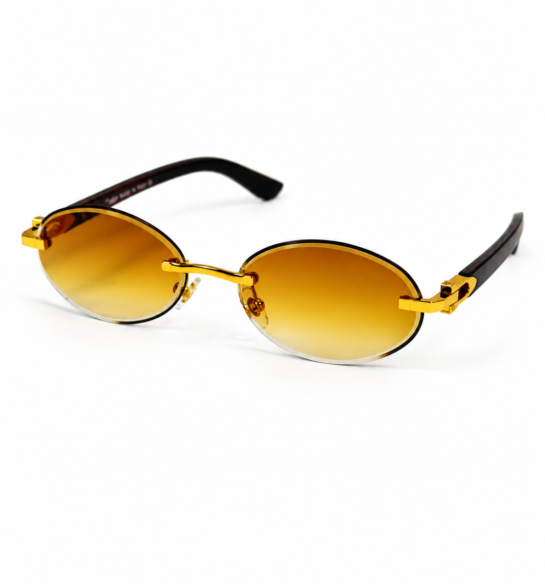 Cartier – 1455 – 60 – Golden Brown – Metal - Sunglasses – Rimless - Unisex