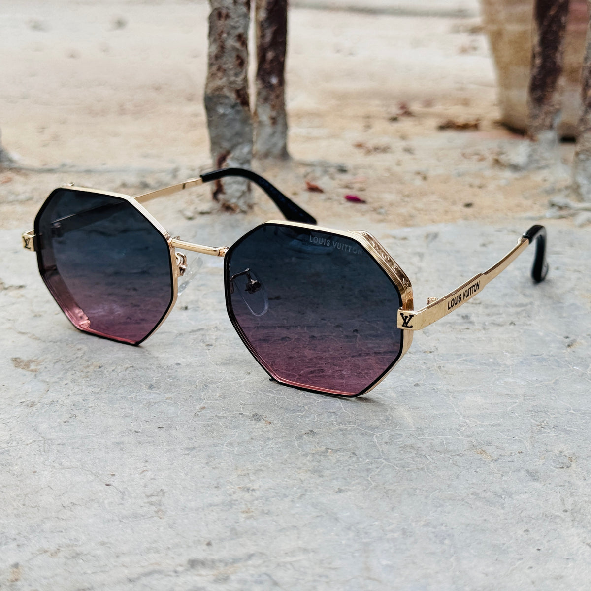 Louis Vuitton – 1938 – 57 – Golden Pink – Metal – Sunglasses – Ladies