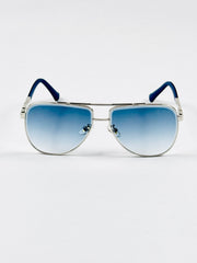 Gucci – 23408 – 60 – Silver Blue – Metal – Sunglasses – Unisex
