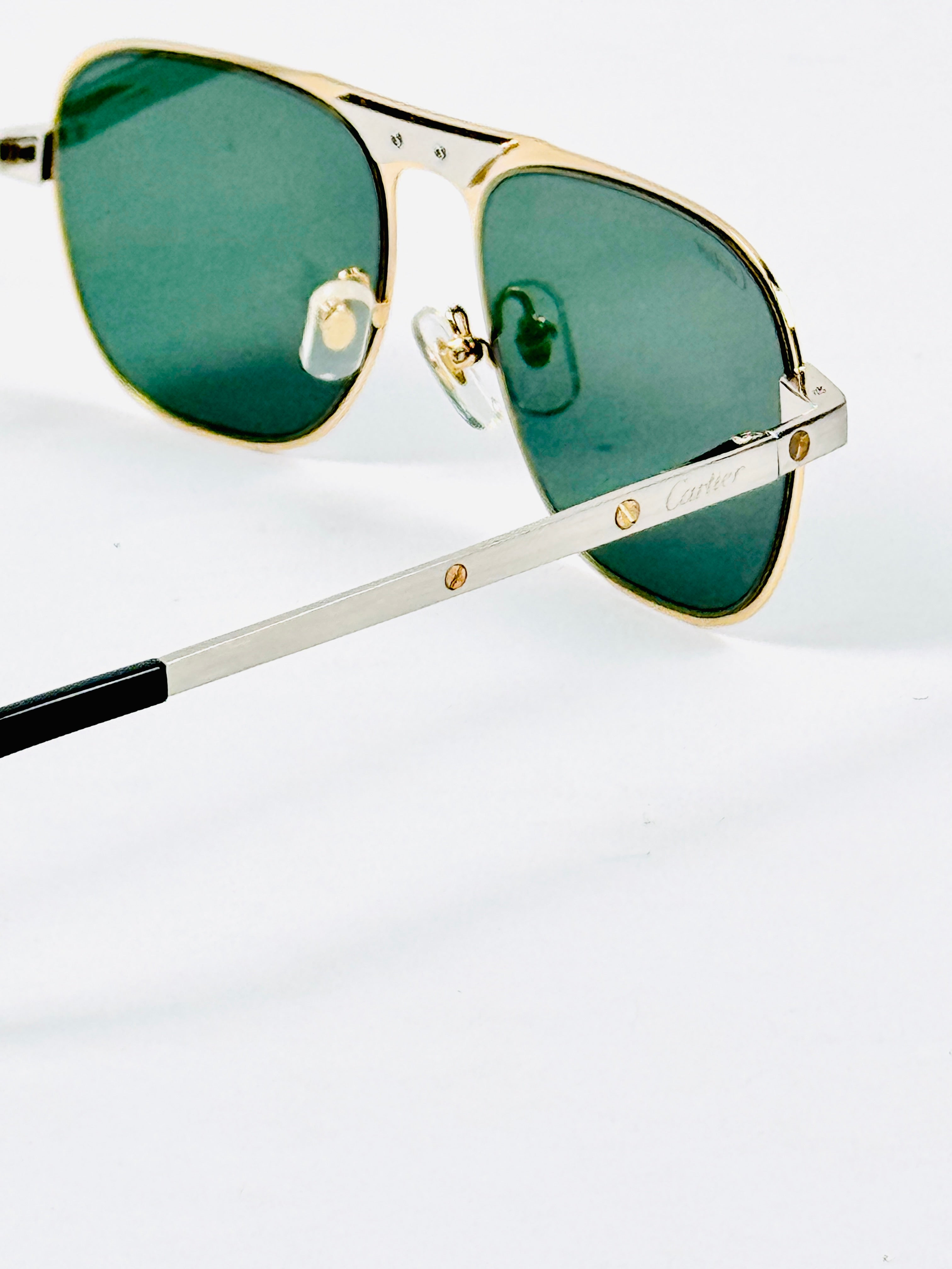 Cartier – CT0532 - 58 – Silver Green - Metal - Sunglasses – Unisex - Premium