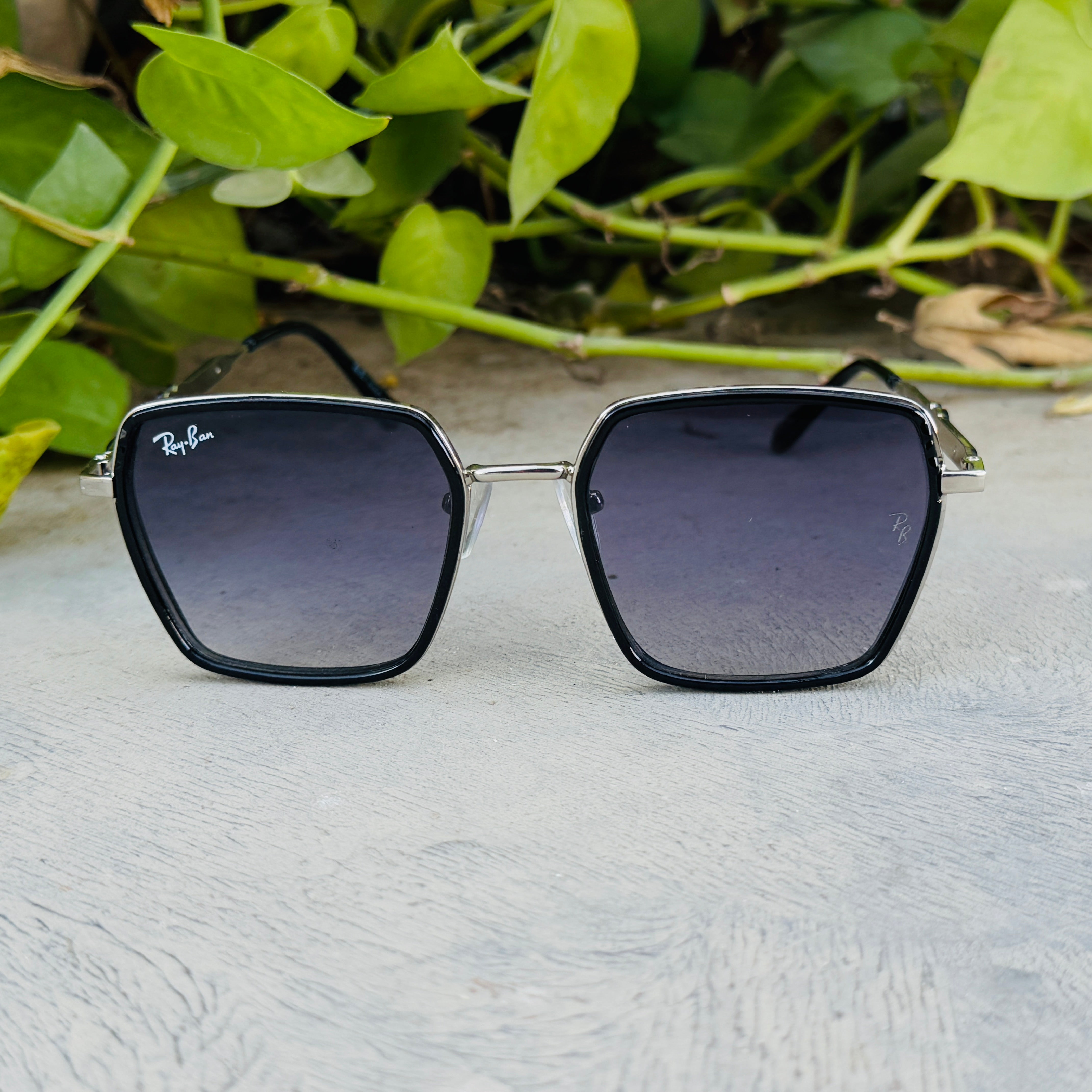 Rayban – 277 – 56 – Silver Black – Metal – Sunglasses – Unisex