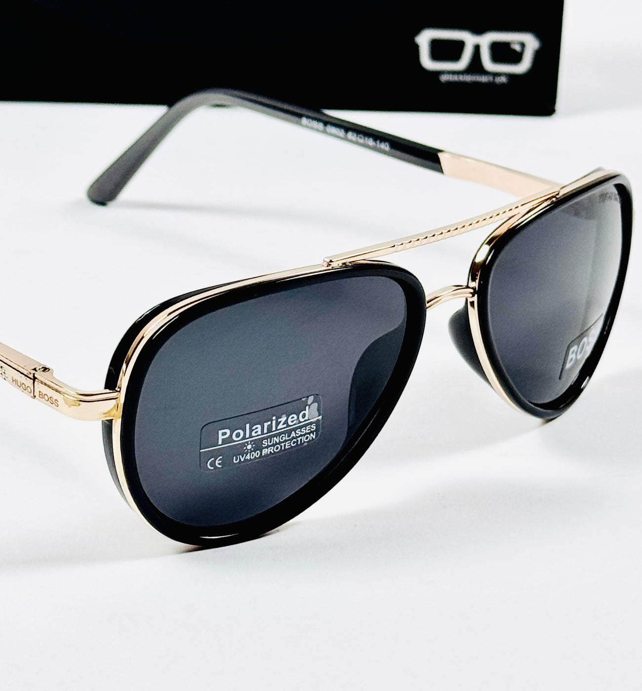 Hugo Boss – 0902 – 62 – Golden Black – Metal – Sunglasses – Unisex