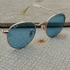 Rayban – 3447 – 50 – Golden Blue – Metal – Sunglasses – Unisex - Premium